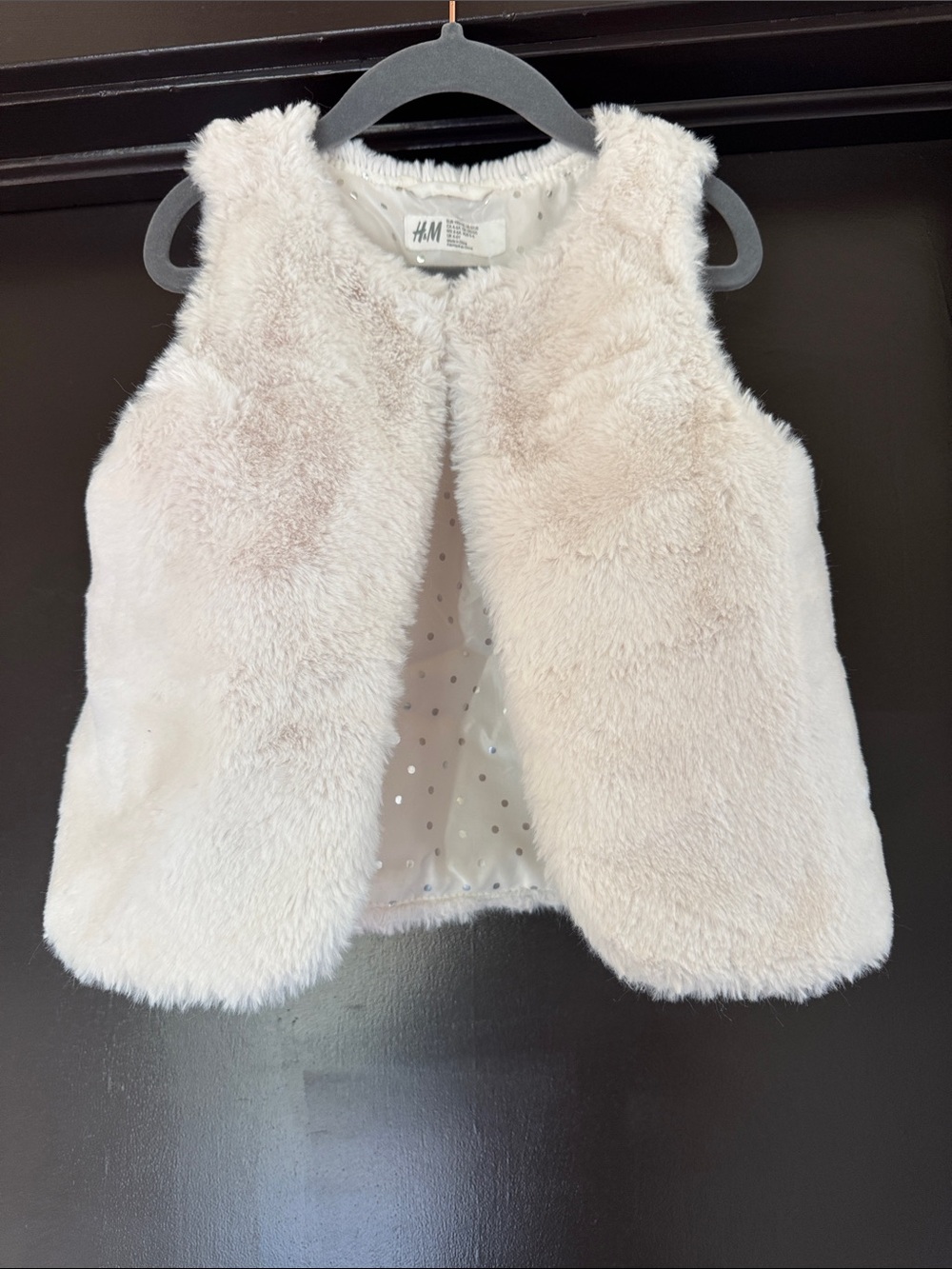 H&M Light Cream Faux Fur Vest for Kids
